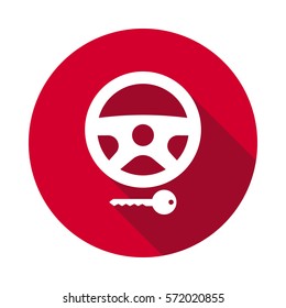 Steering lock dashboard flat icon