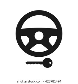 Steering lock icon Vector Illustration on the white background.