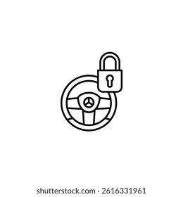 Steering Locked vector line icon icons design