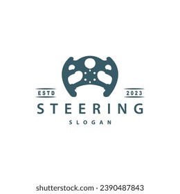 Steering Logo, Simple Vehicle Steering Business Design, Illustration of Racing, Repairing, Training Car Vintage Silhouette