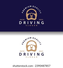 Steering Logo, Simple Vehicle Steering Business Design, Illustration of Racing, Repairing, Training Car Vintage Silhouette