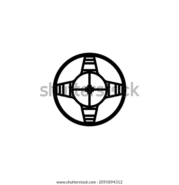 Steering machine icon.\
Simple style taxi big sale poster background symbol. Steering\
machine logo design element. Steering machine t-shirt printing.\
Vector for sticker.