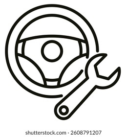 Steering Repair icon line vector illustration