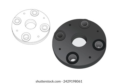 Steering shaft cardan coupling (joint, coupling, damper)