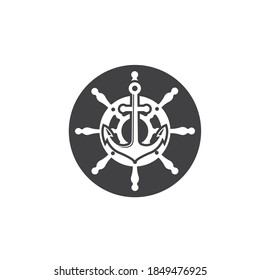 steering ship anchor vector icon of maritime illustration template design
