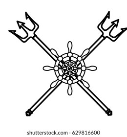 Steering ship boat
