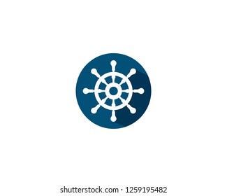 Steering ship icon illustration