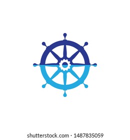 Steering ship symbol vector icon illustration