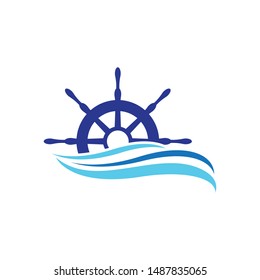Steering ship symbol vector icon illustration