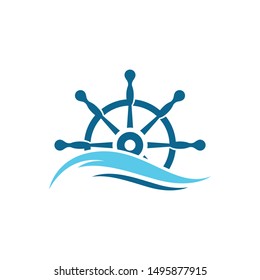 Steering ship symbol vector icon