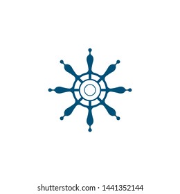 Steering ship vector icon illustration design