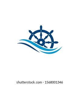 steering ship vector icon illustration template design 