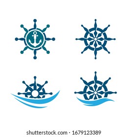 Steering ship vector icon illustration design