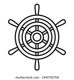 Steering ship wheel icon. Outline Steering ship wheel vector icon for web design isolated on white background