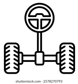 Steering System icon line vector illustration