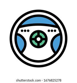 steering vector flat color icon 