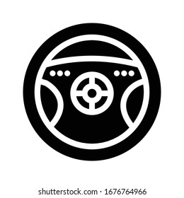 steering vector glyph flat icon 