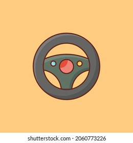 steering Vector illustration on a transparent background. Premium quality symbols. Vector Line Flat color  icon for concept and graphic design.