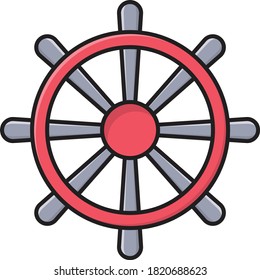 steering vector line flat icon 