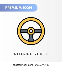 steering vehicle icon for your website design, logo, app, UI. Vector graphics illustration and editable stroke. steering vehicle icon lineal color design.