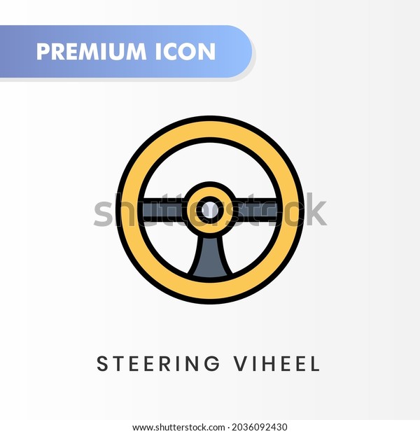 steering vehicle icon for your\
website design, logo, app, UI. Vector graphics illustration and\
editable stroke. steering vehicle icon lineal color\
design.