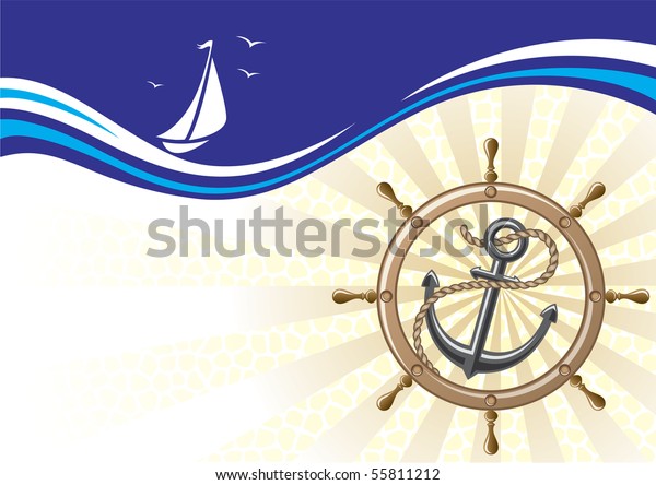 Download Steering Wheel Anchor Stock Vector (Royalty Free) 55811212