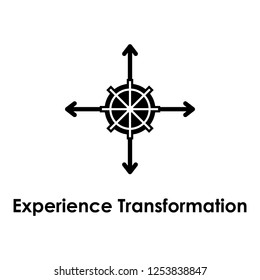 steering wheel, arrows, experience transformation icon. One of business icons for websites, web design, mobile app