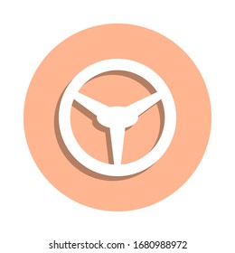 Steering wheel badge icon. Simple glyph, flat vector of web icons for ui and ux, website or mobile application