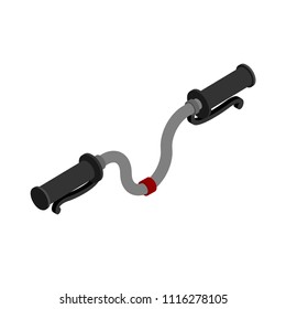 Steering wheel bike Isometric isolated. Motorcycle part. Vector illustration
