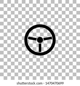 Steering Wheel. Black flat icon on a transparent background. Pictogram for your project