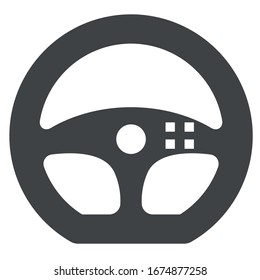 steering wheel black icon on white background