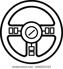 Steering Wheel black line style vector image