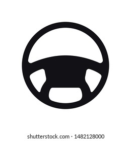 Steering wheel black and white simple vector icon, riding the car symbol