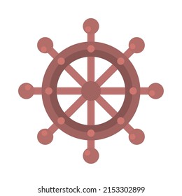 steering wheel boat icon isolated
