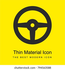 Steering wheel bright yellow material minimal icon or logo design