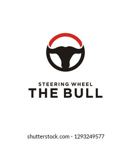 Steering Wheel and Bull Head logo design