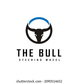 Steering Wheel and Bull Head logo design
