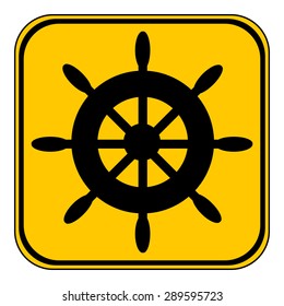 Steering wheel button on white background. Vector illustration.