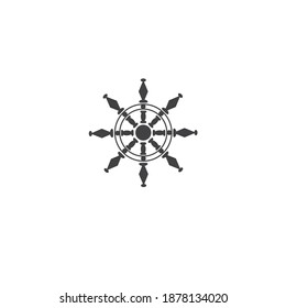 Steering Wheel Captain Boat Ship Yacht Compass Transport logo design inspiration