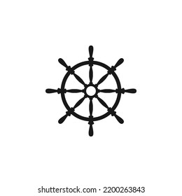 Steering Wheel Captain Boat Ship Yacht Compass Transport logo design inspiration