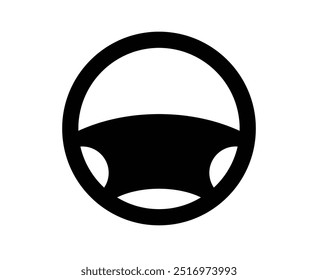 Ícone plano do carro do volante isolado em um fundo branco. Ilustração de elemento de vetor