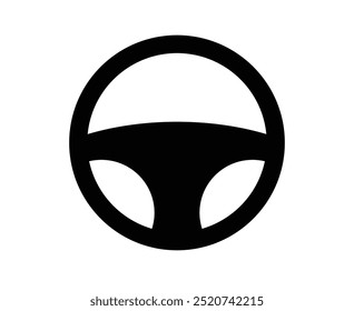 Ícone plano do carro do volante isolado em um fundo branco. Ilustração de elemento de vetor