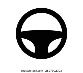 Ícone plano do carro do volante isolado em um fundo branco. Ilustração de elemento de vetor