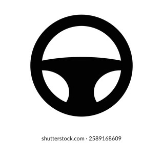 Steering wheel car flat icon isolated on a white background. Vector element illustration