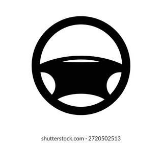 Icono plano del coche del volante aislado en un fondo blanco. Ilustración de elemento de Vector