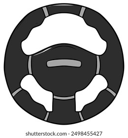 steering wheel car illustration hand drawn isolated vector