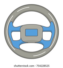 Steering wheel car. Instrument of driving of sports vehicle racing.In flat style linear art vector.Icon repair,auto service,vehicle detail.