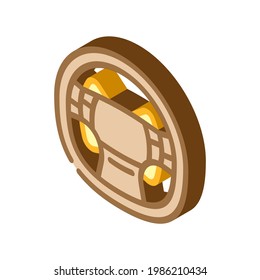 steering wheel car isometric icon vector.