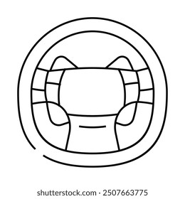 steering wheel car line icon vector. steering wheel car sign. isolated contour symbol black illustration