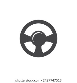 Steering wheel car logo icon vector flat design
